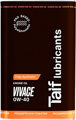 Моторное масло Taif Vivace 0W40 SN/CF A3/B4 / 211175 (1л)