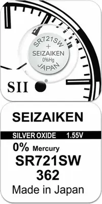 Батарейка SEIZAIKEN Watch 362 SR721SW Silver 1.55V Bl.1