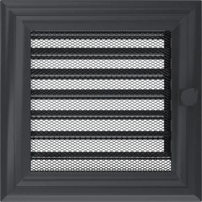 Решетка вентиляционная для камина Kratki Oscar с жалюзи OGX 17x17 (графит)