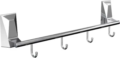 Держатель для полотенца LEMER Crystal с 4 крючками LEM-CRYSTAL004