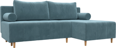 Диван угловой Лига Диванов Лига-102 универсальный / 134790 (велюр Seven 113 бирюзовый)