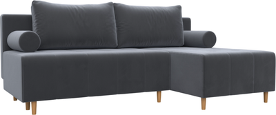 Диван угловой Лига Диванов Лига-102 универсальный / 134792 (велюр Seven 17 серый)