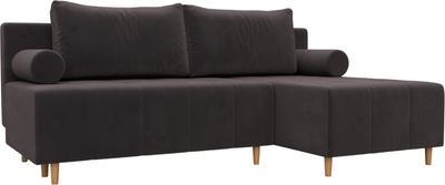 Диван угловой Лига Диванов Лига-102 универсальный / 134793 (велюр Seven 727 коричневый)