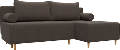 Диван угловой Лига Диванов Лига-102 универсальный / 134796 (рогожка амур 05 коричневый)