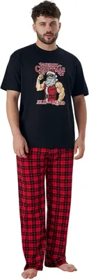 Комплект домашней одежды Mark Formelle 591039 (р.112-102-182/188, черный/черная клетка на красном)