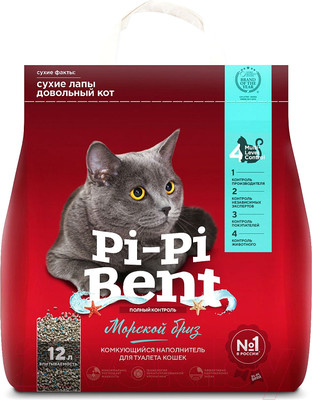 Наполнитель для туалета Pi-Pi-Bent Морской бриз (12л/5кг)