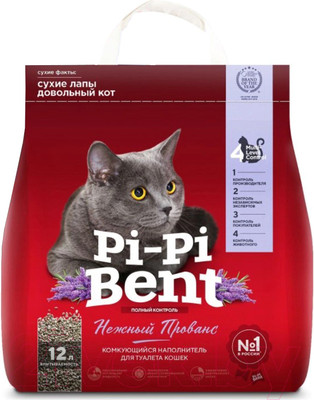 Наполнитель для туалета Pi-Pi-Bent Нежный прованс (12л/5кг)