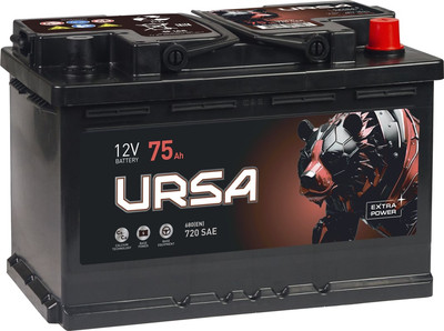 Автомобильный аккумулятор Ursa Extra Power R+ / UE750 (75А/ч)