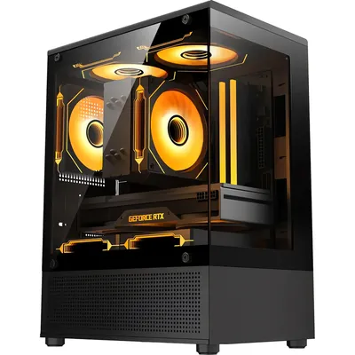 Корпус для компьютера Accord ACC-UE2B TG Office Pro (черный, без БП)