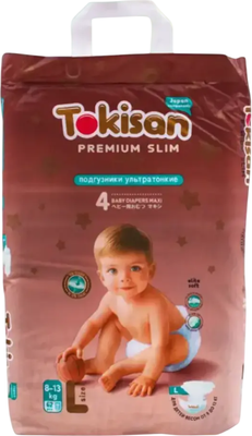 Подгузники-трусики детские Tokisan Premium 4L (62шт)