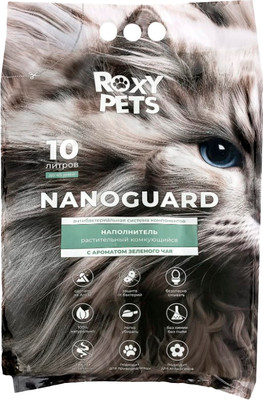 Наполнитель для туалета Roxy-Pets Зеленый чай Растительный комкующийся (4кг)