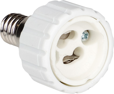 Переходник для электропатрона КС Е14-GU10 / PE14-GU10-w (белый)