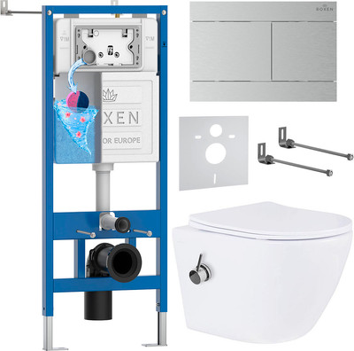 Унитаз подвесной с инсталляцией Roxen StounFix Dual Fresh 868587