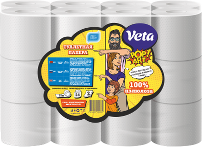 Туалетная бумага Veta Pop Art (1х24рул)