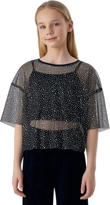 Блузка детская Mark Formelle 127954 (р.164-84, блестки на черном)
