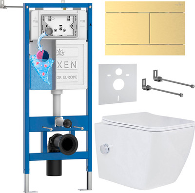 Унитаз подвесной с инсталляцией Roxen StounFix Dual Fresh 868630