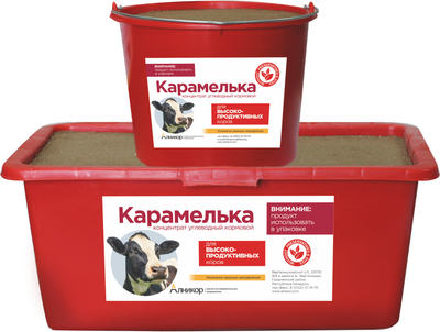 Кормовая добавка для сельскохозяйственных животных Алникор Концентрат углеводный для высокопродуктивных коров Карамелька (20кг)