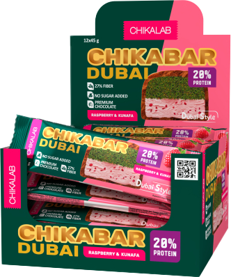 Набор протеиновых батончиков Chikalab Малина и тесто катаифи (30x45г)