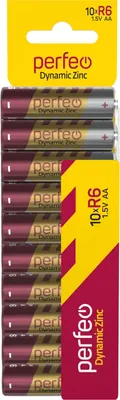 Комплект батареек Perfeo Dynamic Zinc R6/10SH Card