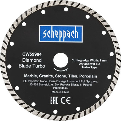 Отрезной диск алмазный Scheppach Sch-CW59982 (62948)