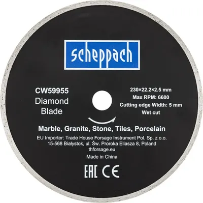 Отрезной диск алмазный Scheppach Sch-CW59955 (62955)