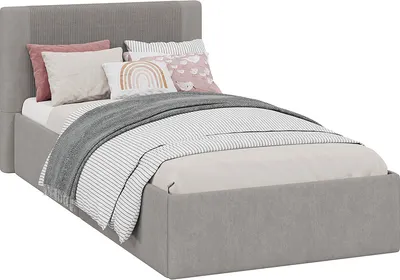 Односпальная кровать ТриЯ Тейлор 90x190 (микровелюр Linea Grande 25/Connect 25 мокко)