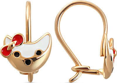 Серьги из красного золота Кристалл CG04100226773