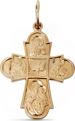 Крестик из желтого золота Кристалл C220100226773