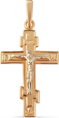 Крестик из желтого золота Кристалл C540400226773