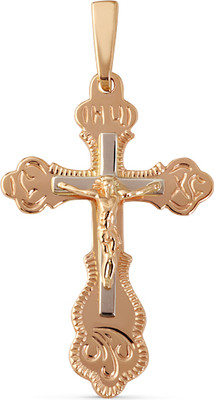 Крестик из желтого золота Кристалл CA89400226773