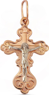 Крестик из желтого золота Кристалл CA74000226773