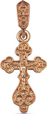 Крестик из желтого золота Кристалл CC67100226773