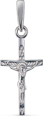 Крестик из белого золота Кристалл CI02400226773