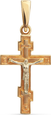 Крестик из желтого золота Кристалл CJ39200226773