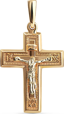 Крестик из желтого золота Кристалл CJ54000226773