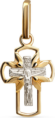 Крестик из желтого золота Кристалл CK44100226773