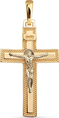 Крестик из желтого золота Кристалл CK55300226773