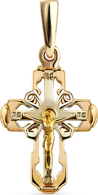 Крестик из желтого золота Кристалл CL44300226773