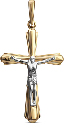 Крестик из желтого золота Кристалл CM63600226773