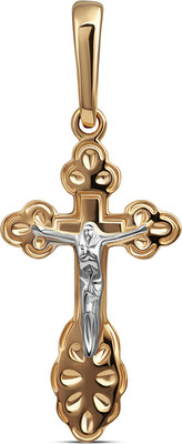 Крестик из желтого золота Кристалл CM74700226773