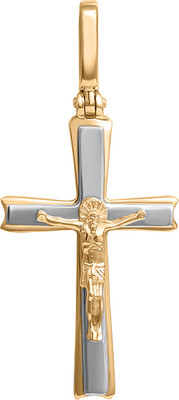 Крестик из желтого золота Кристалл CM75100226773