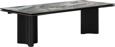 Обеденный стол Woodville Мален 240x110  (mineral stone baldoser/черный)