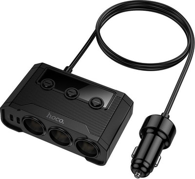 Разветвитель в прикуриватель Hoco Z64 (черный)