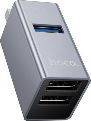 USB-хаб Hoco HB54 Mini 3в1 (металлик)