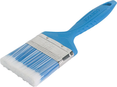 Кисть малярная Toolberg Плоская Лазурит стандарт 63мм пластиковая рукоятка (искусственная щетина)