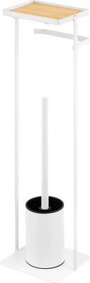 Стойка для туалетной бумаги с ершиком El Casa Белая / 240473