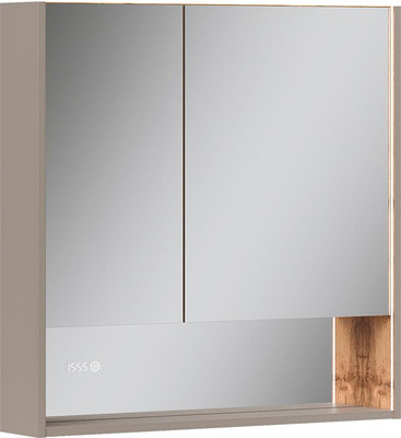 Шкаф с зеркалом для ванной EQUIL Gleam 80.2D (амарок/дуб вотан)