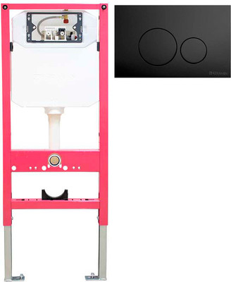 Инсталляция для унитаза Керамин ИнВолл Премиум K133-A01-EEA1 с кнопкой K5230-К-EEA4 (черный матовый)