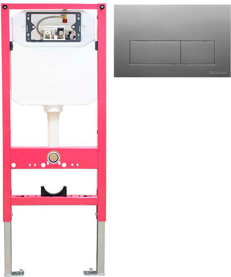 Инсталляция для унитаза Керамин ИнВолл Премиум K133-A01-EEA1 с кнопкой K5234-К-EEA2 (серебристо-серый)