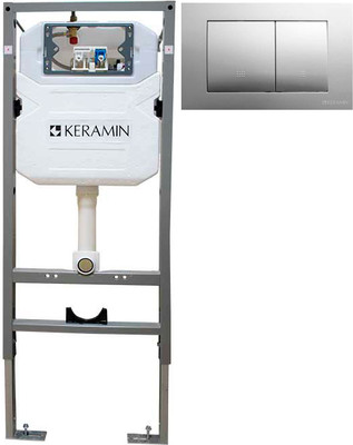 Инсталляция для унитаза Керамин ИнВолл Комфорт K130-A02-EEA1 с кнопкой K5236-К-EEA4 (серебристо-серый)
